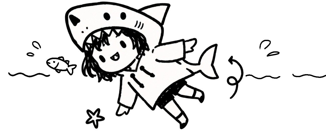 Doodle of MadJuice shark girl